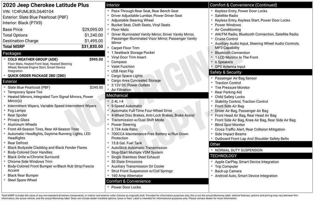 2020 Jeep Cherokee Latitude Plus