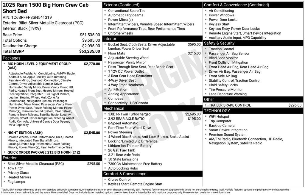 2025 RAM 1500 Big Horn/Lone Star