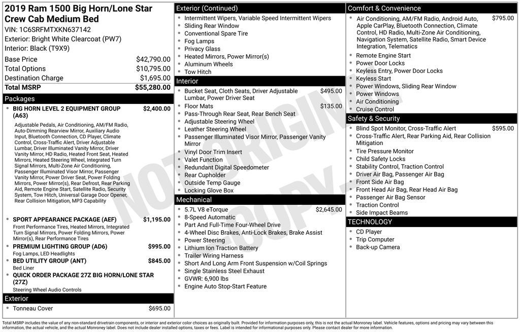 2019 RAM 1500 Big Horn/Lone Star