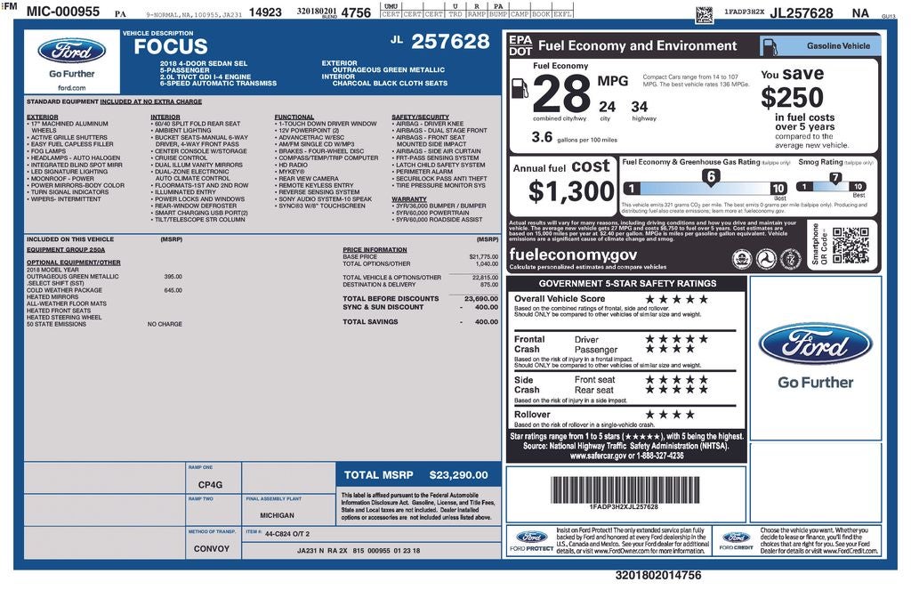 2018 Ford Focus SEL