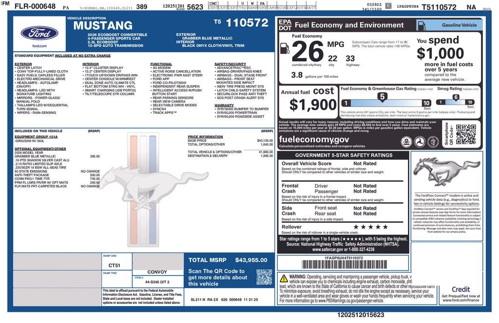 2026 Ford Mustang EcoBoost