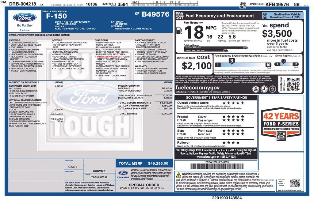 2019 Ford F-150 XLT