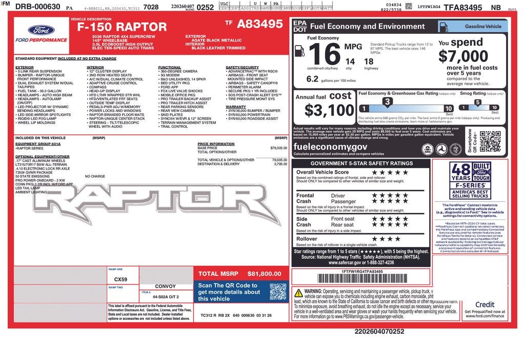 2026 Ford F-150 Raptor