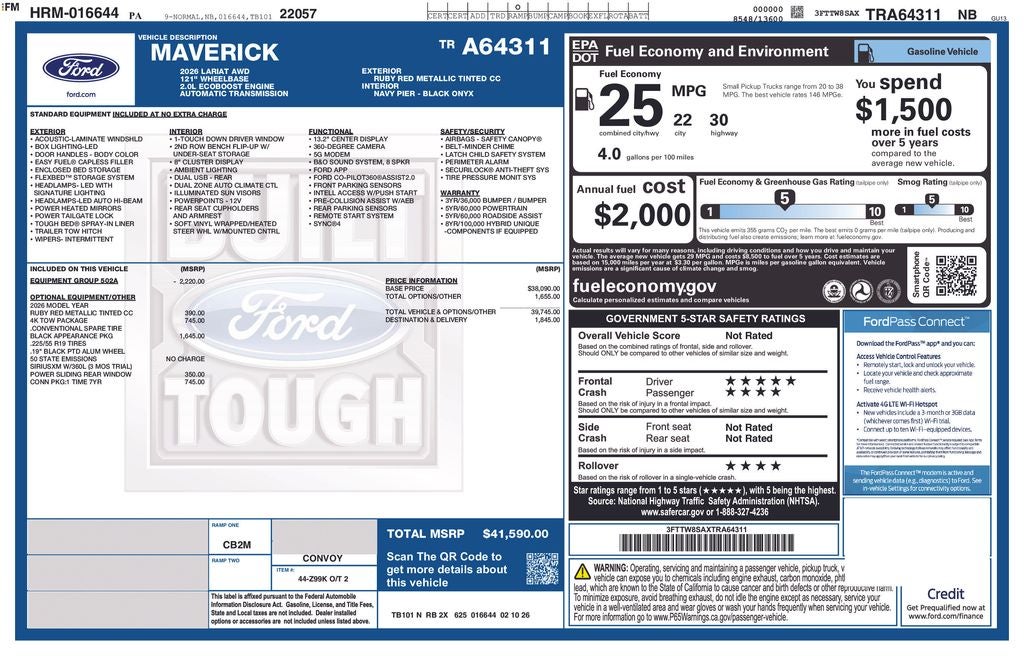 2026 Ford Maverick Lariat