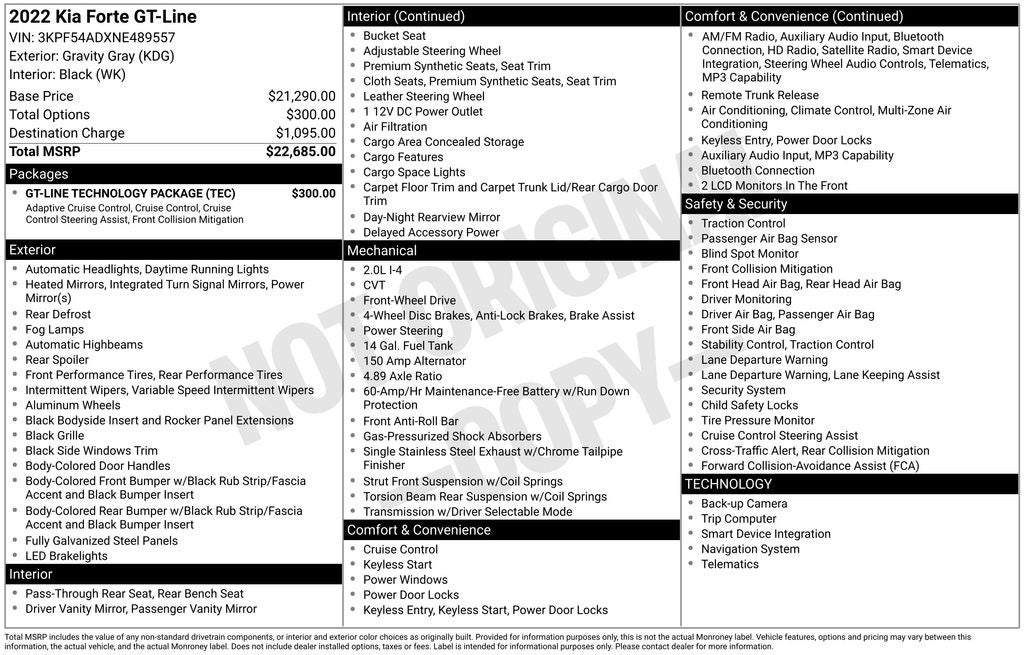 2022 Kia Forte GT-Line