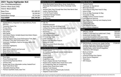 2021 Toyota Highlander XLE