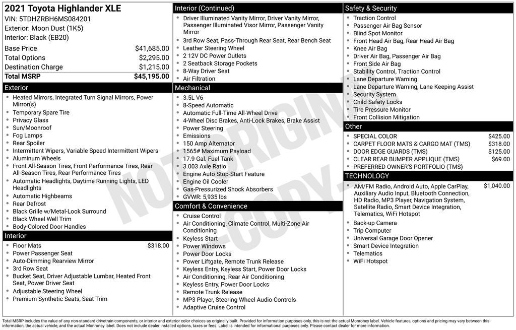2021 Toyota Highlander XLE