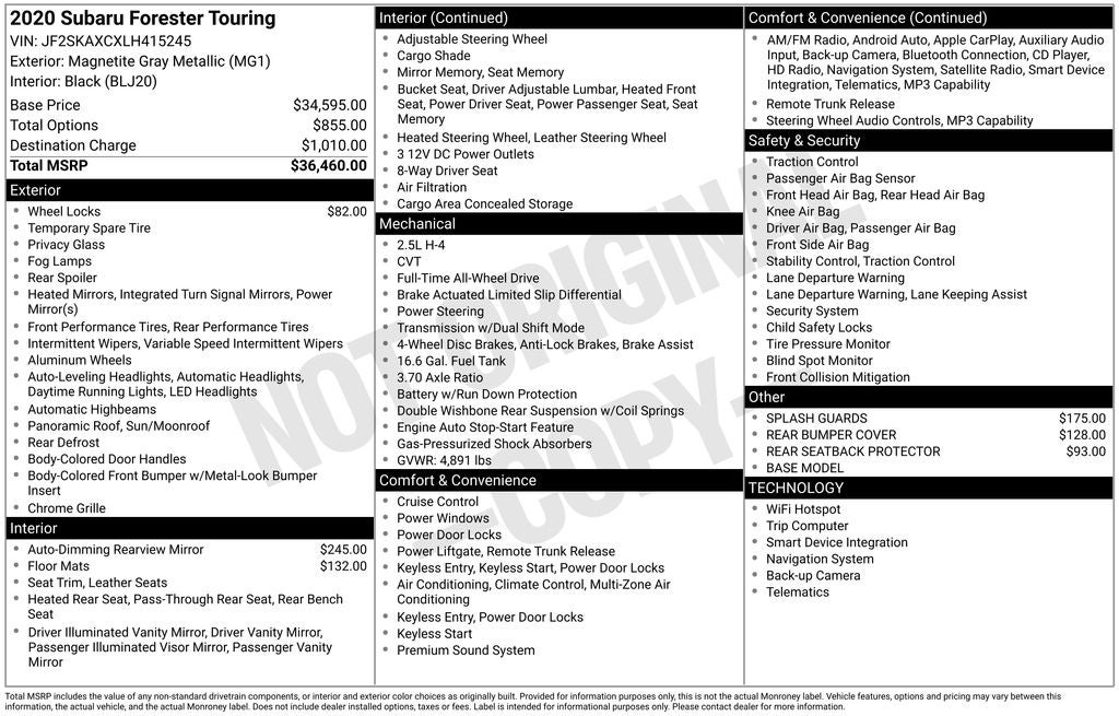 2020 Subaru Forester Touring