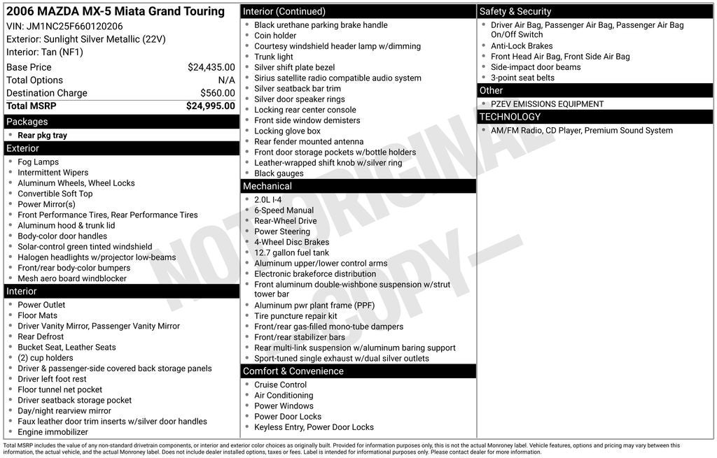 2006 Mazda Mazda Miata Grand Touring
