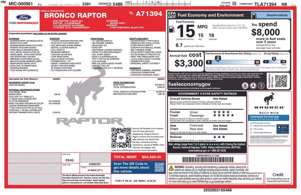 2026 Ford Bronco Raptor®
