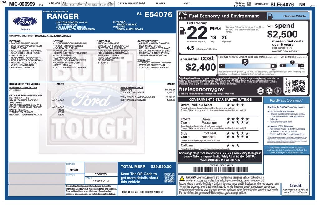 2025 Ford Ranger XL