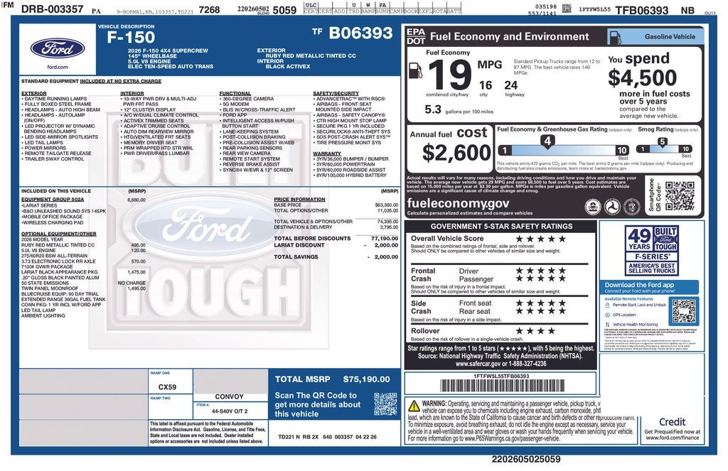 2026 Ford F-150 Lariat®